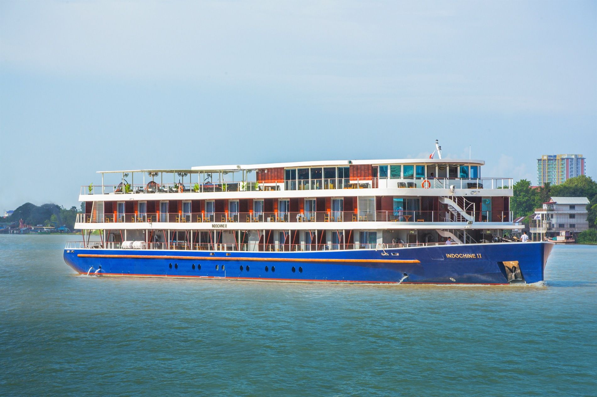 A photo of the RV Indochine II cruise ship